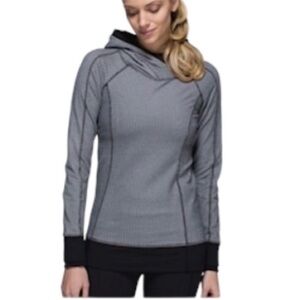 Lululemon Think Fast Pullover Slim Fit Hoodie Rulu Herringbone Pocket Thumbholes